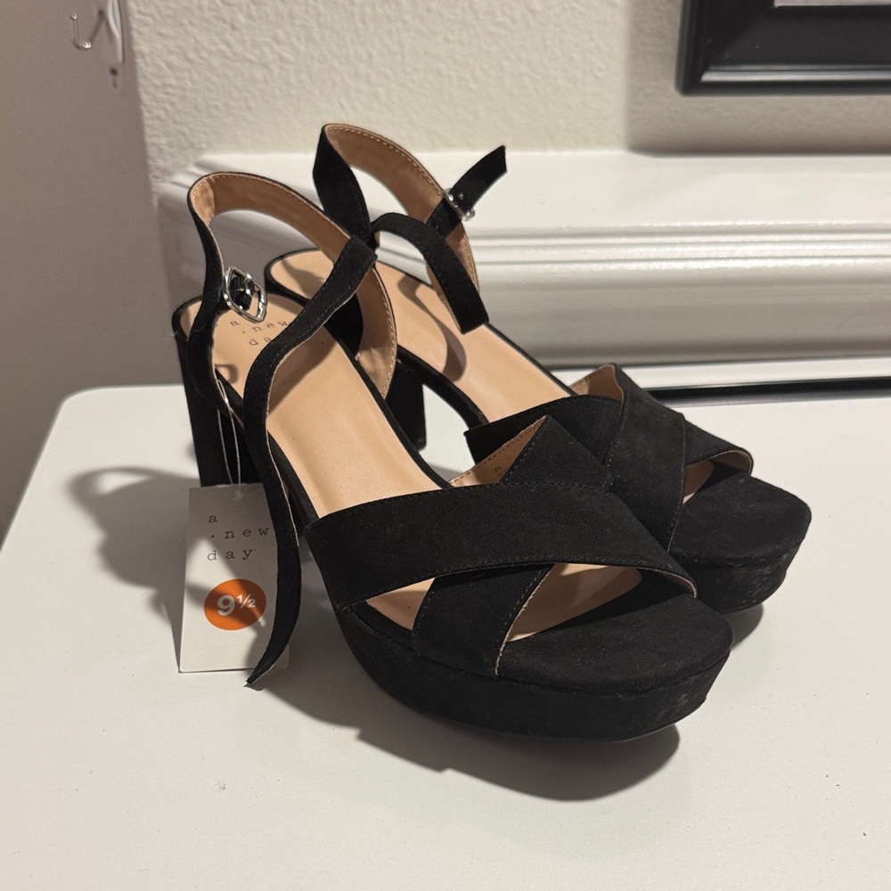 A New Day Black Platform Heels